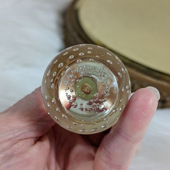 Murano Art Glass Mid Century Vintage Controlled Bubbles Bulb Clear Bud Vase - Picture 3 of 5